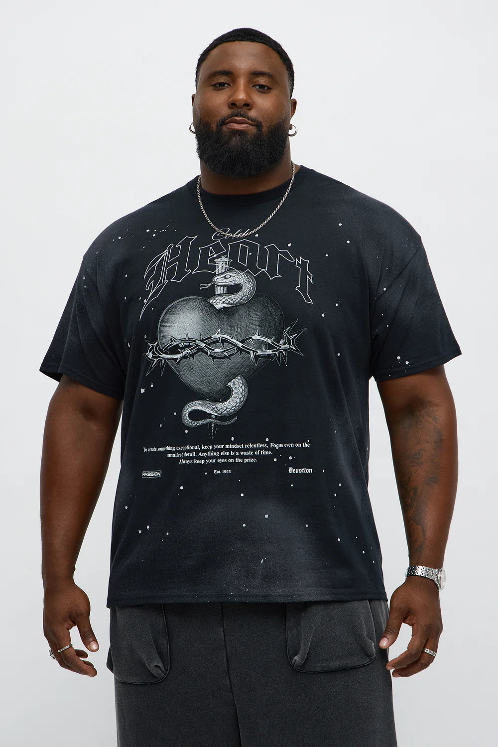 Cold Heart Paint Splattered Short Sleeve Tee