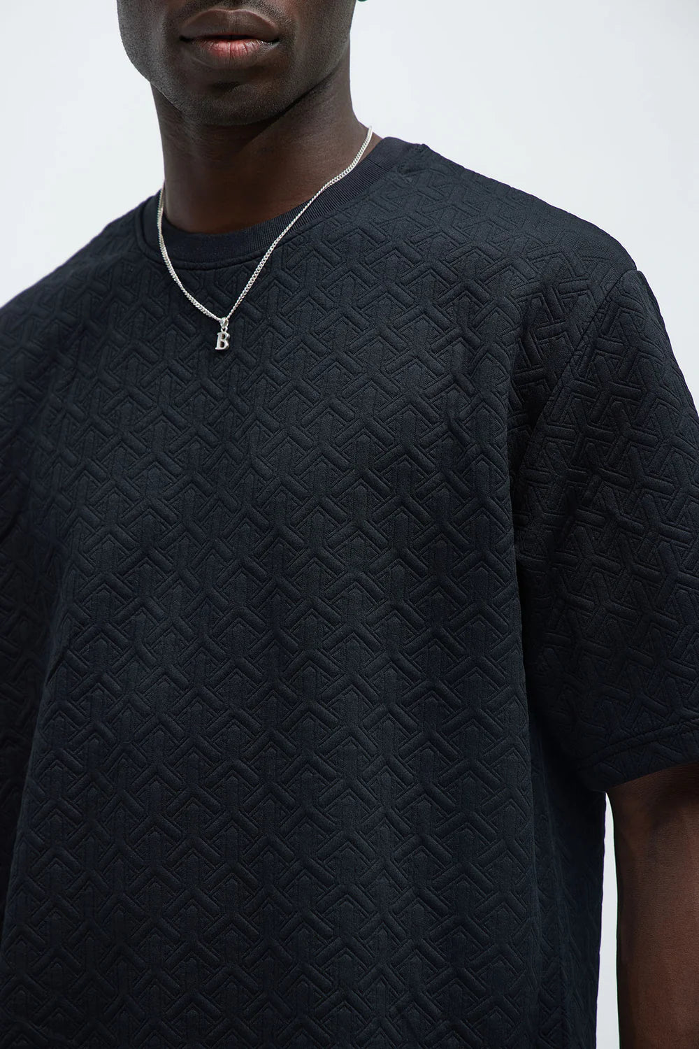 Oversize Textured Tee - Black