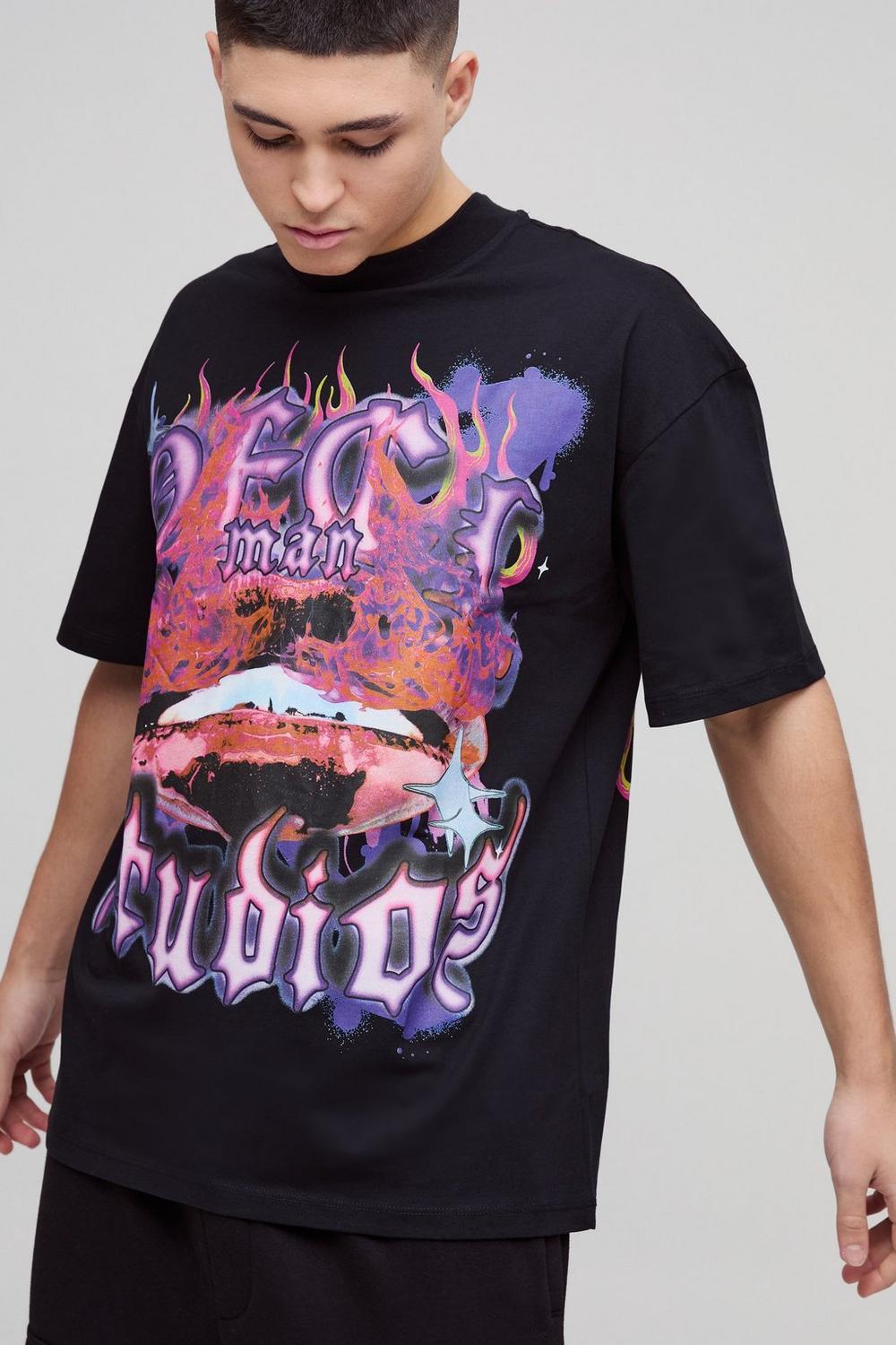 Oversized OFCL Man Print T-Shirt