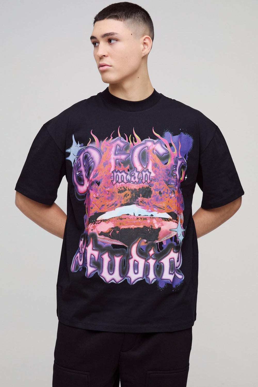 Oversized OFCL Man Print T-Shirt