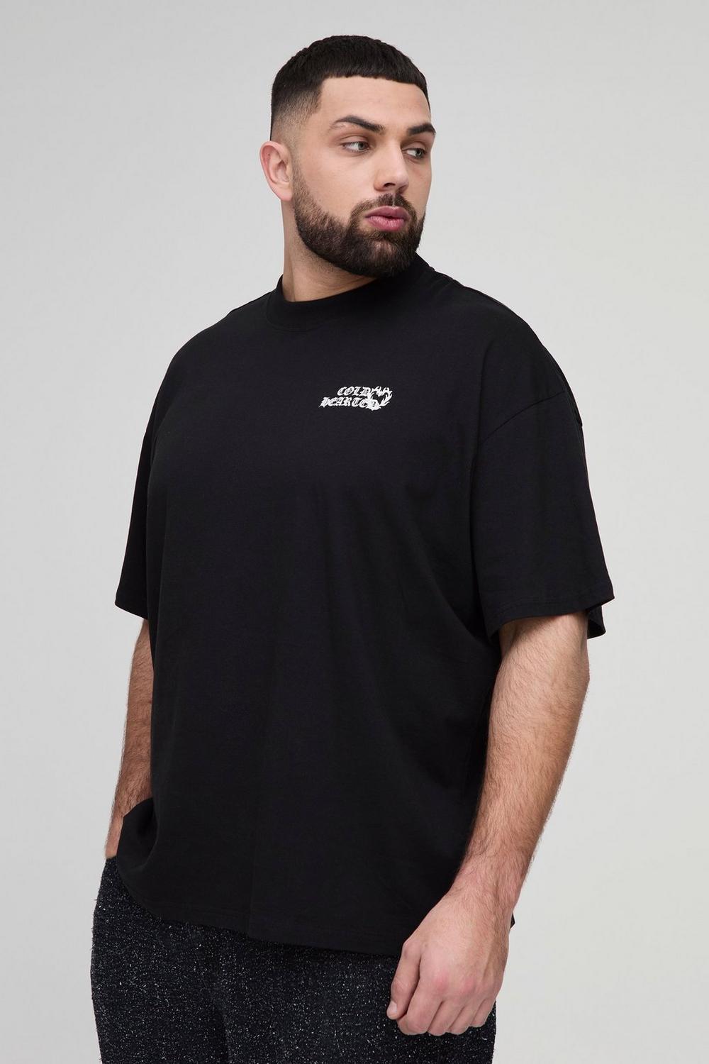 Oversized Extended Neck Cold Hearted Graphic T-Shirt