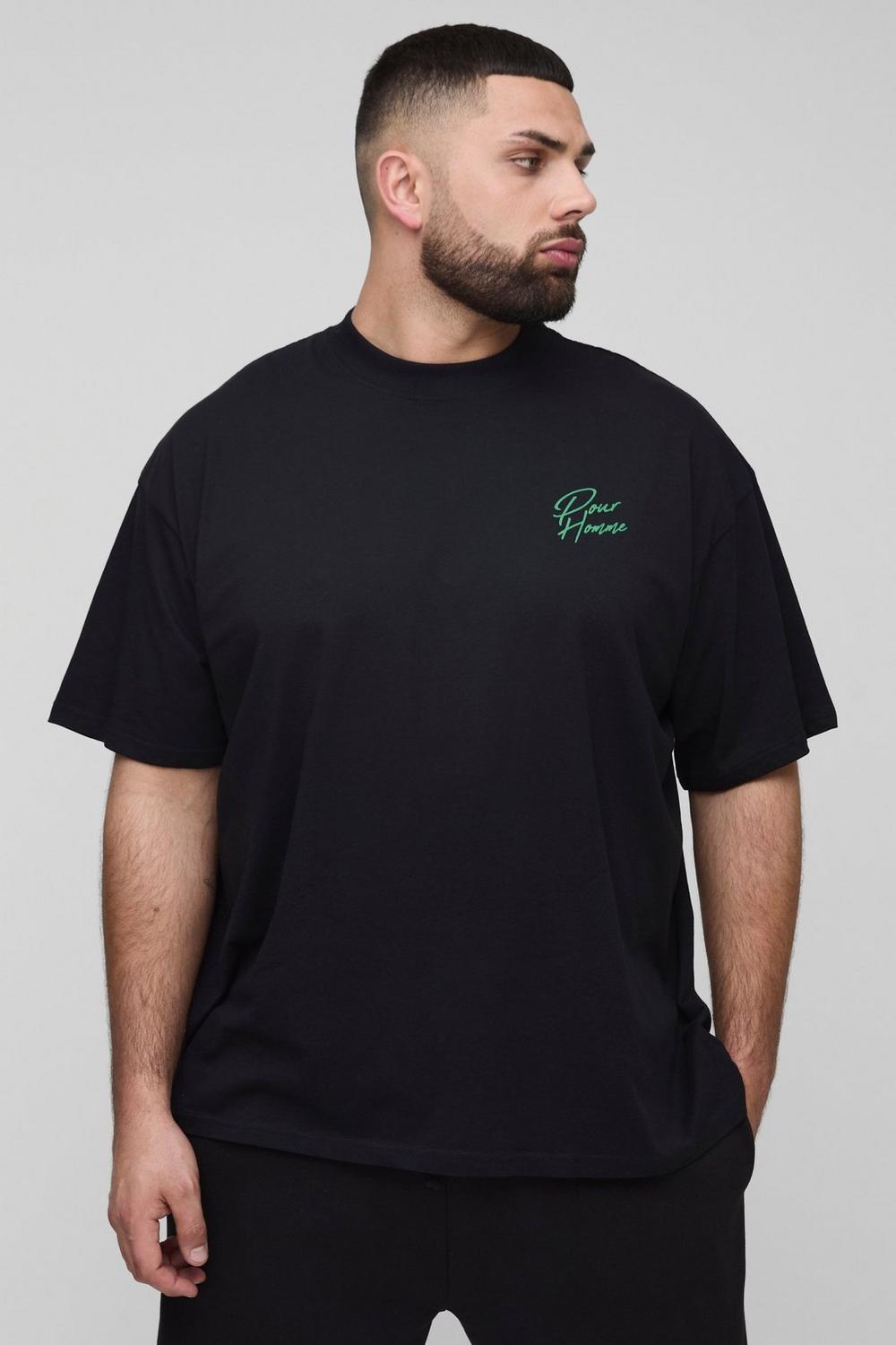 Oversized Extended Neck Santorini Palm Print Landscape T-Shirt