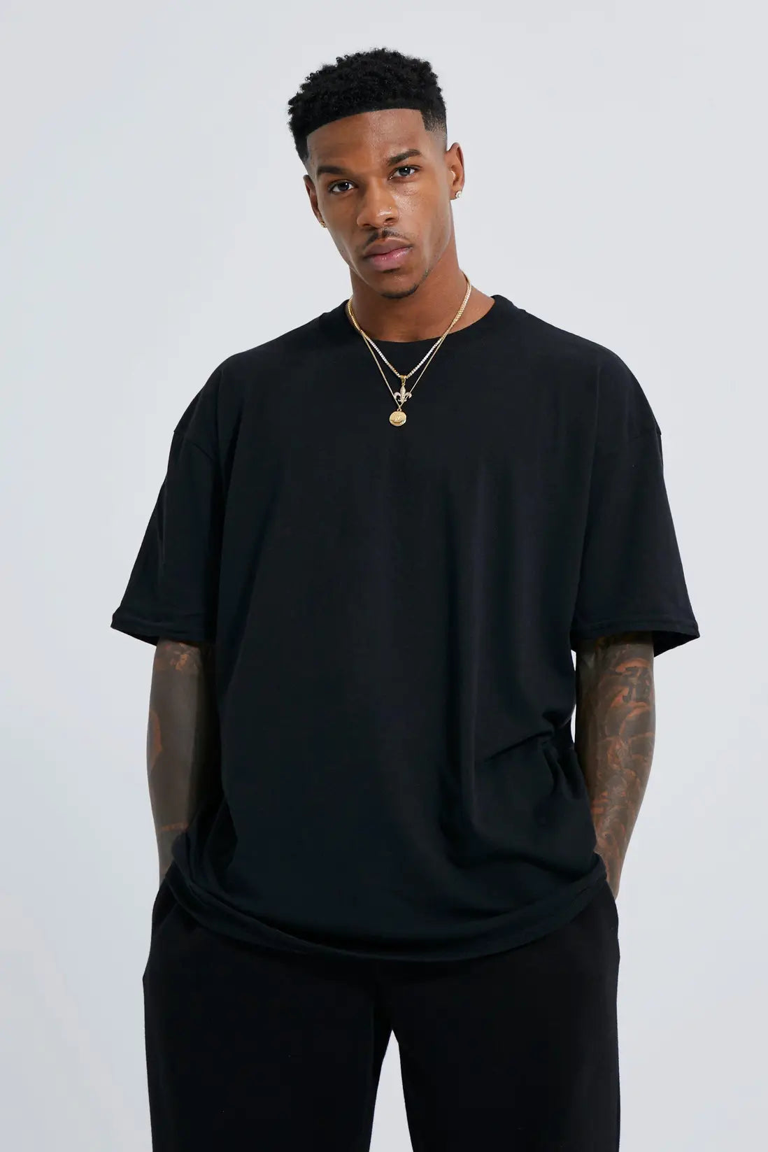 Line Drawn Rose Stem Graphic T-Shirt