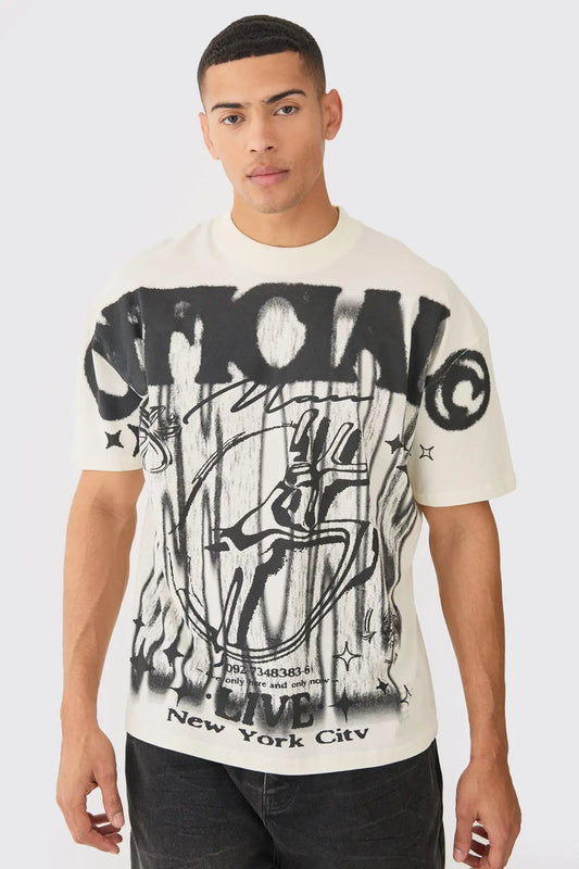 Oversized Washed Over Seams Official Graphic T-shirt