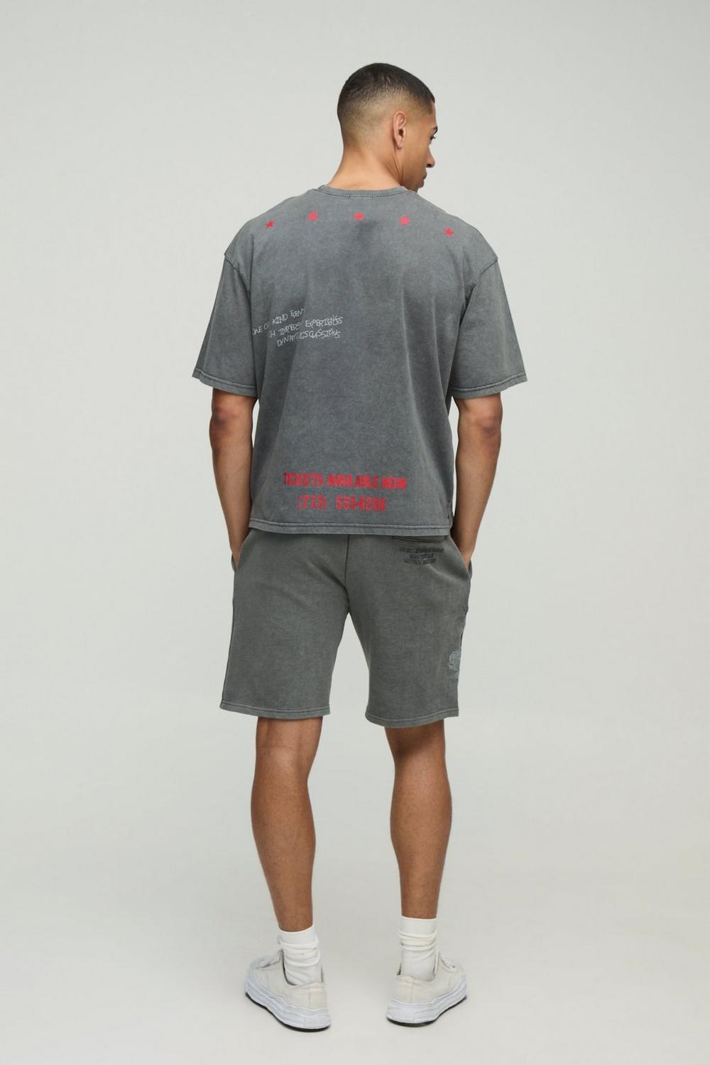 Oversized Boxy Stone Wash Western Graphic T-Shirt