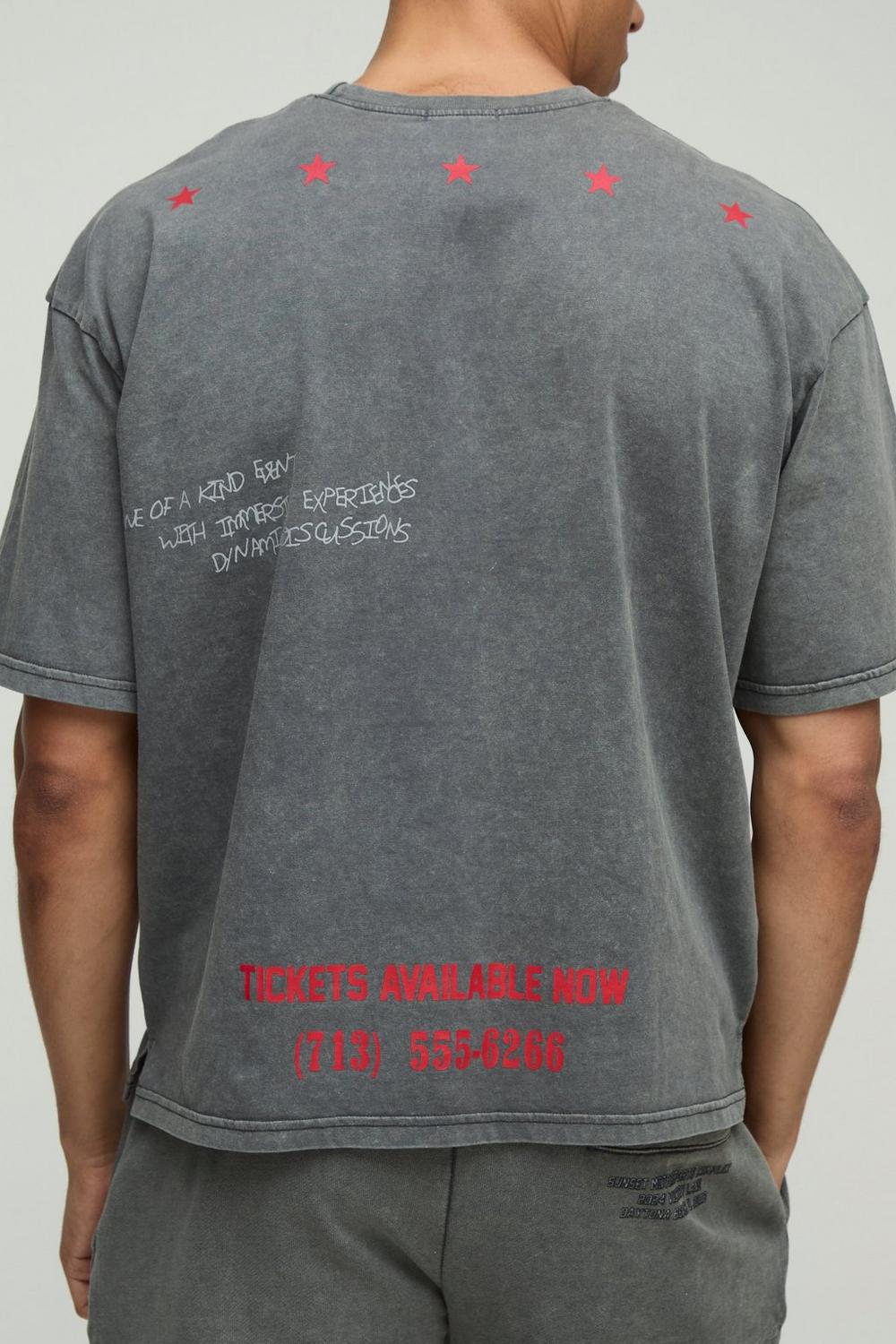 Oversized Boxy Stone Wash Western Graphic T-Shirt