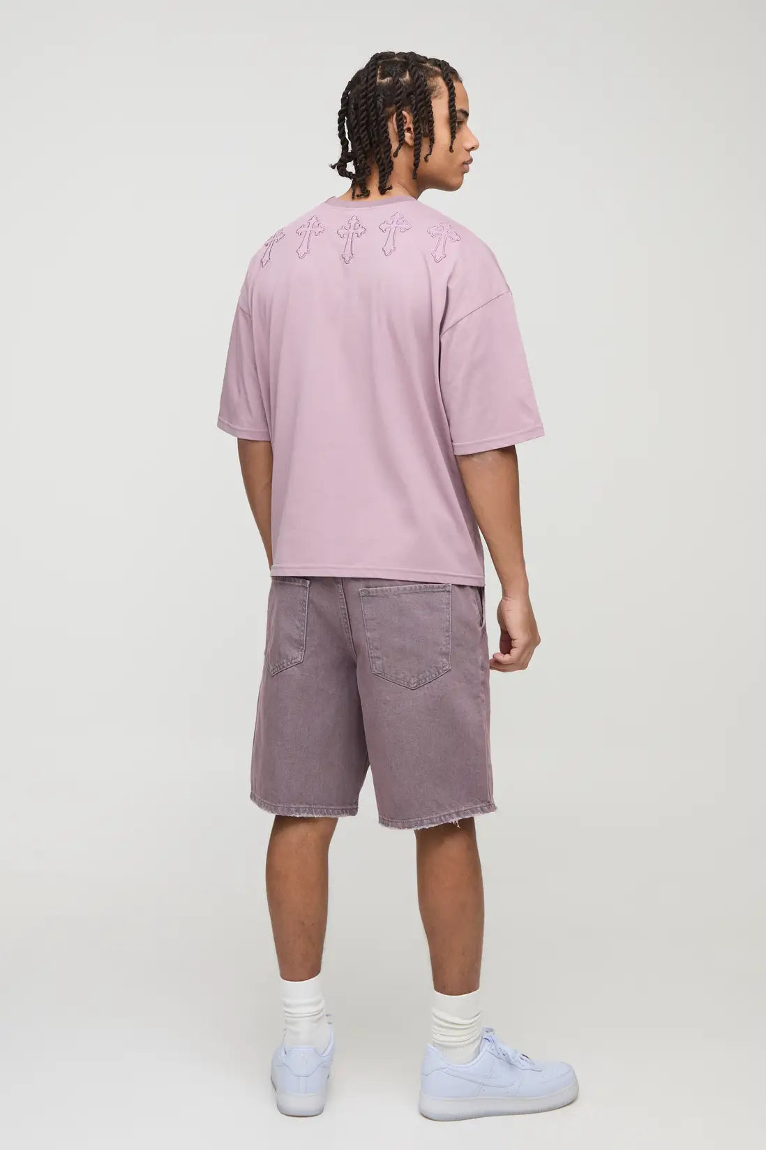 Oversized Boxy Cross Applique T-Shirt