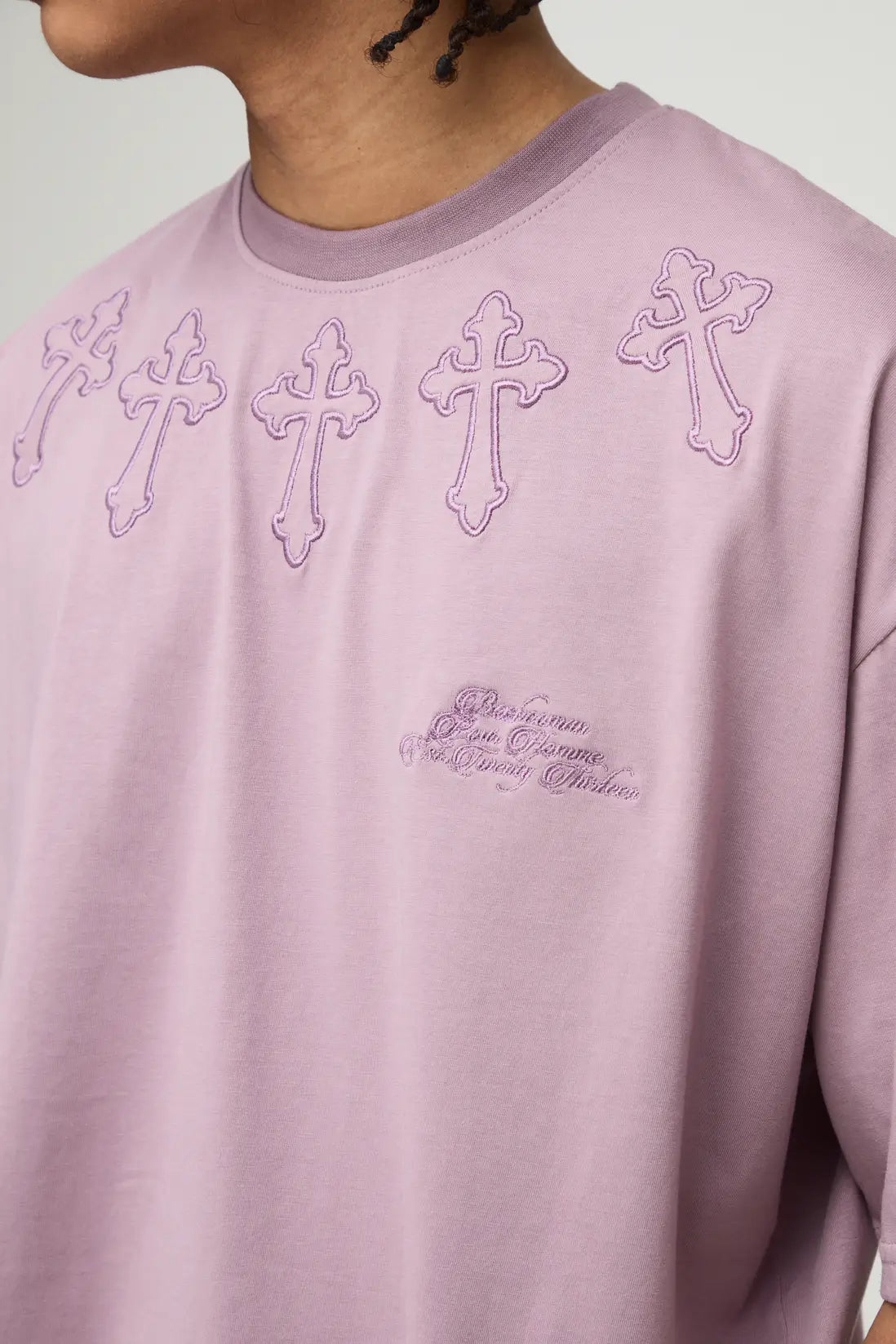 Oversized Boxy Cross Applique T-Shirt
