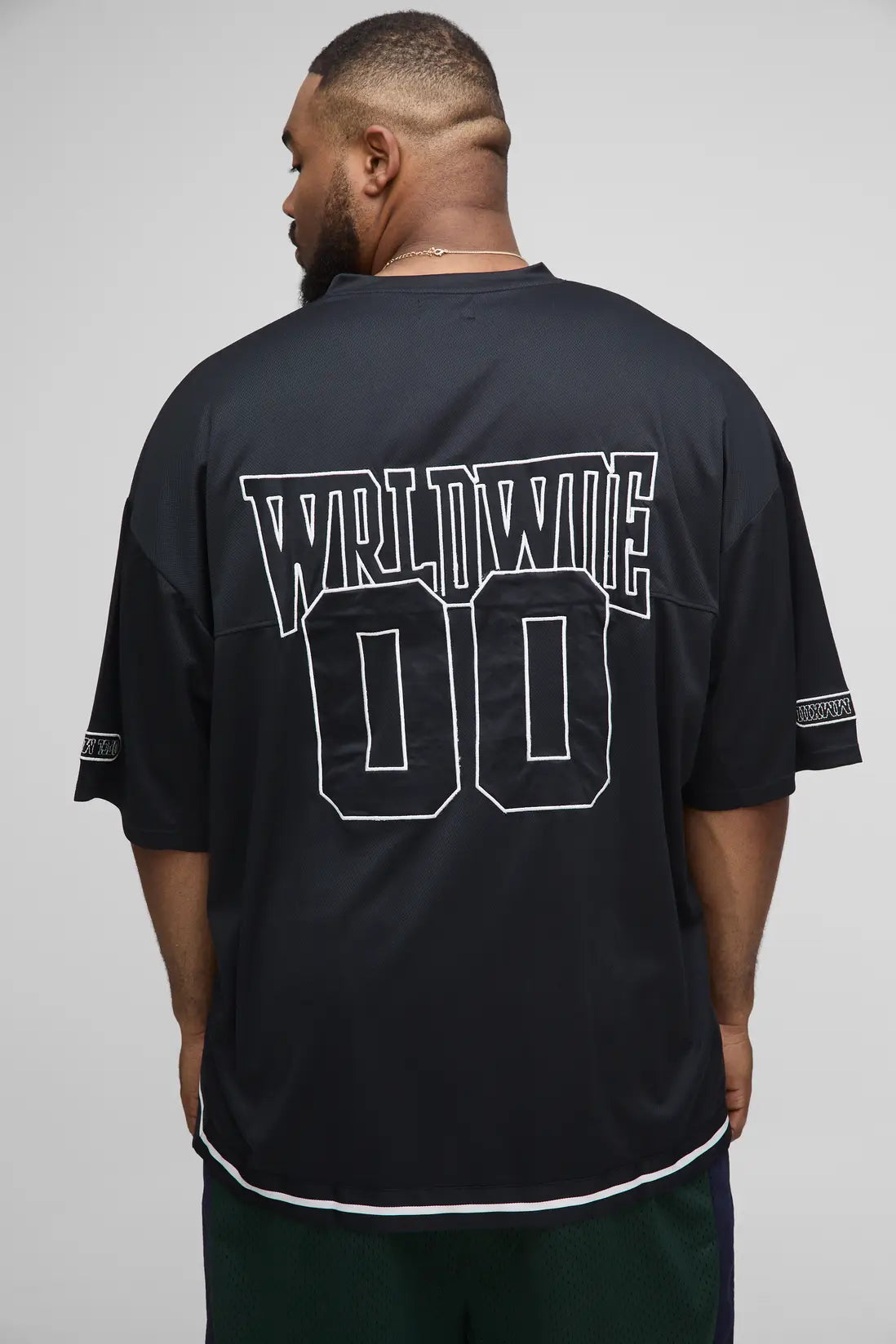 Oversized Worldwide Applique Baseball T-Shirt