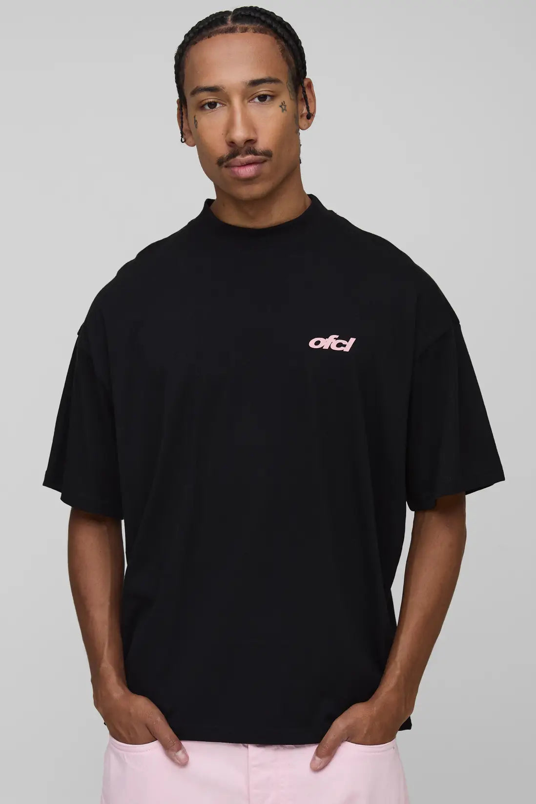 Oversized Extended Neck Graphic T-Shirt