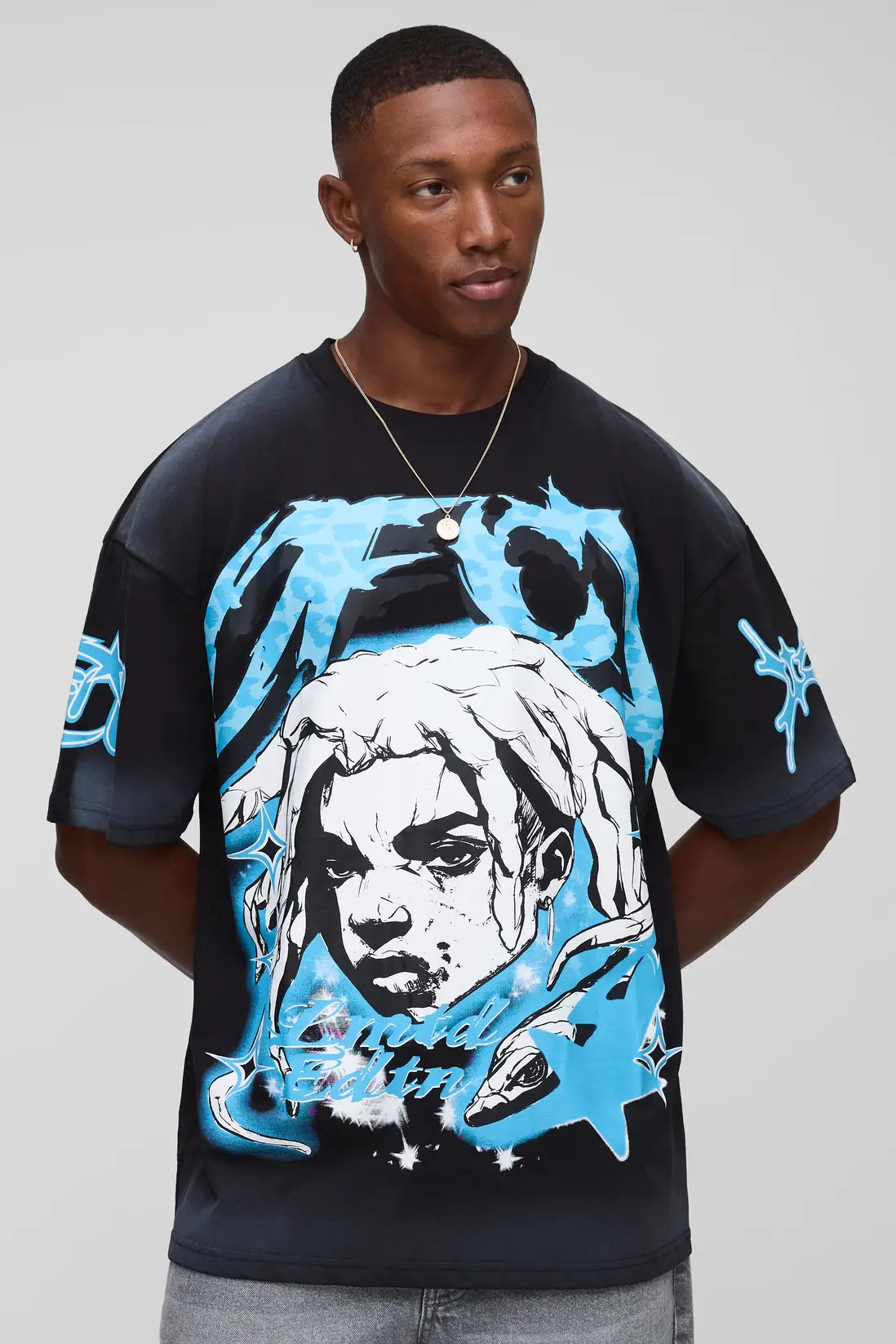 Oversized Large Scale Graffiti Graphic T-Shirt
