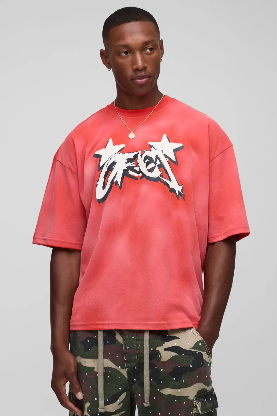 Oversized Boxy OFCL Star Graphic Washed T-Shirt
