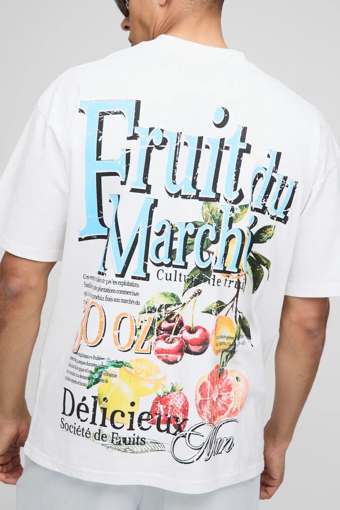 Oversized Extended Neck Fruit Market T-Shirt