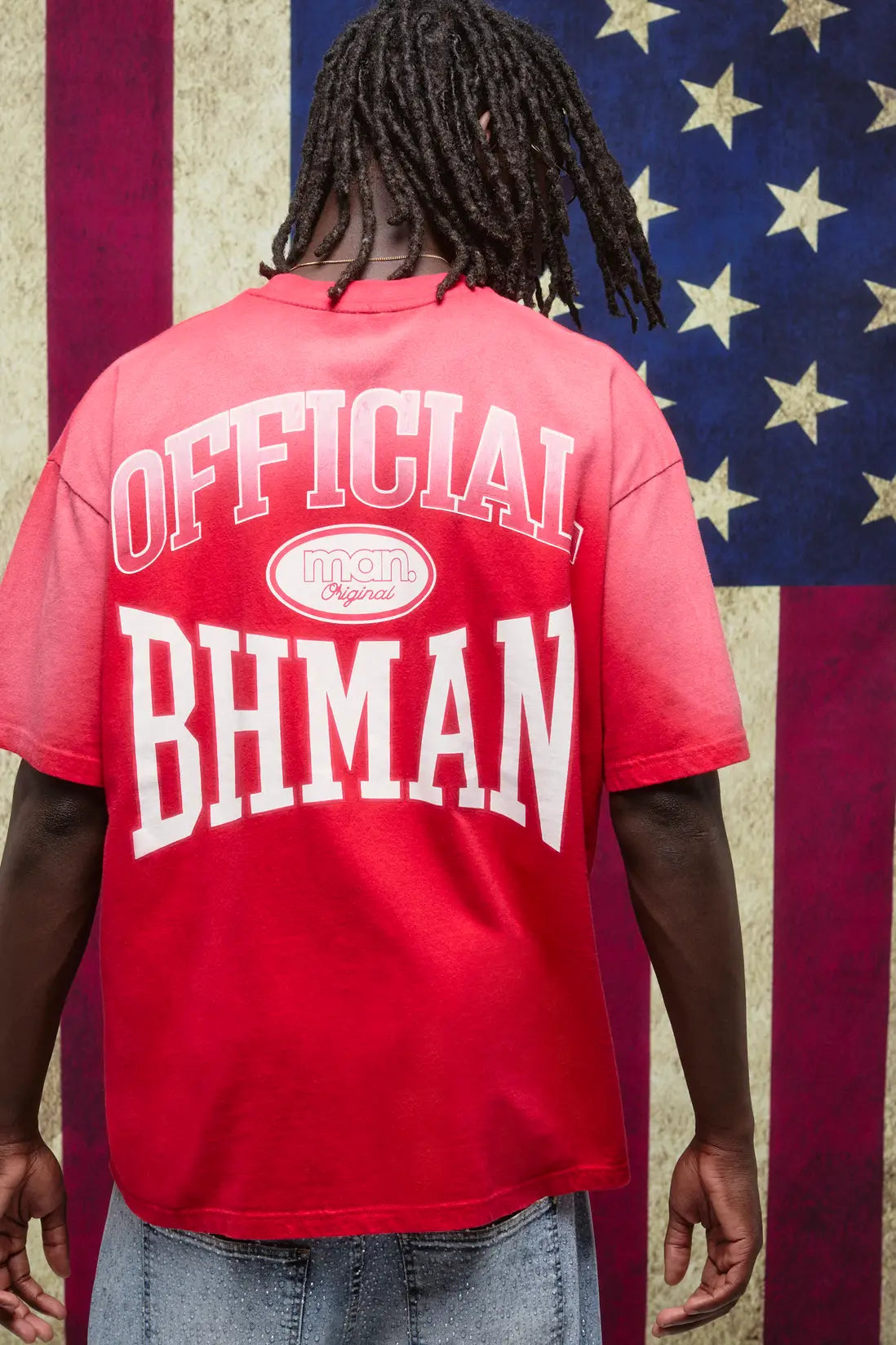 Red Oversized Spray Washed Graphic T-Shirt