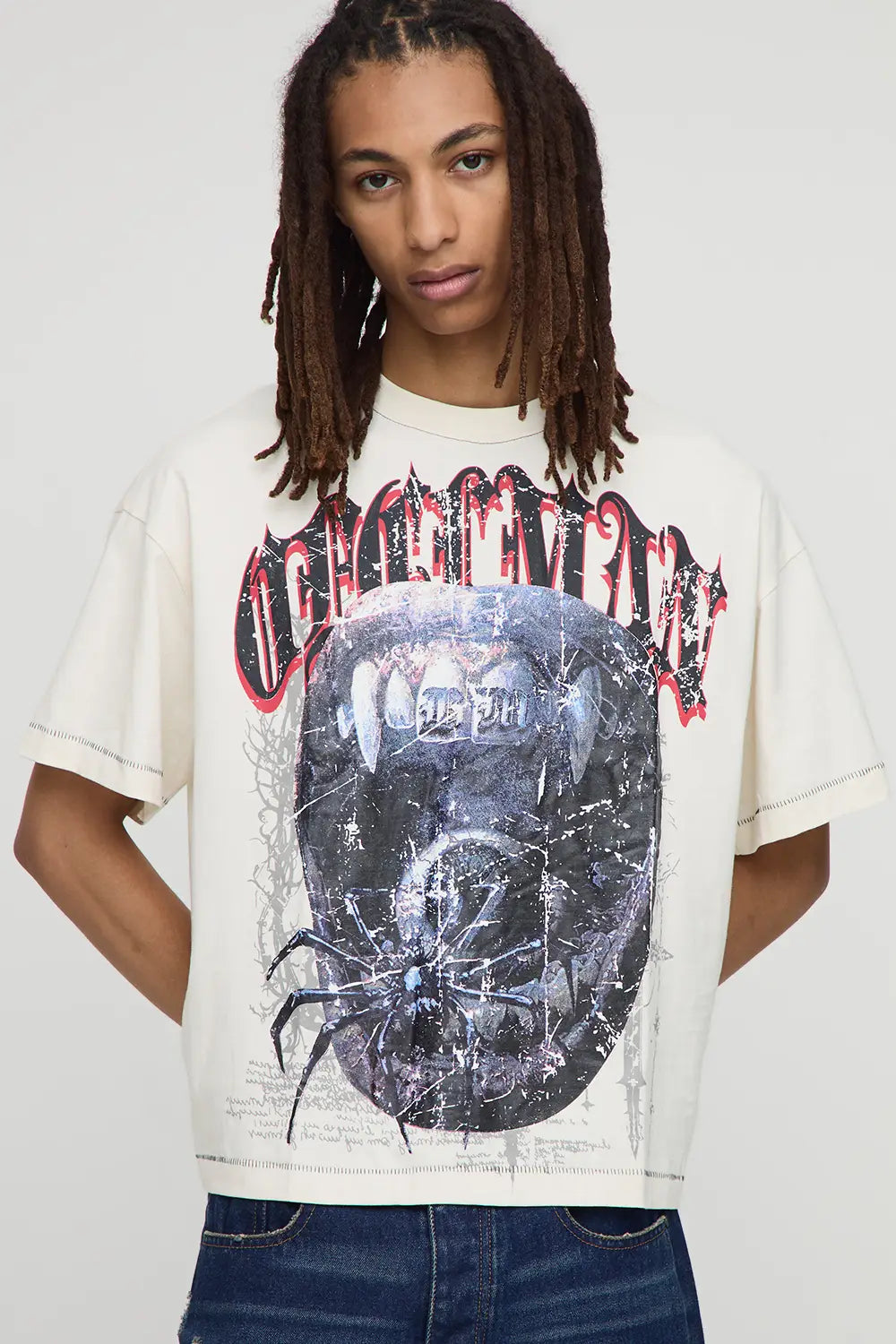 Oversized Shrunken Boxy Heavyweight Washed Graphic T-Shirt