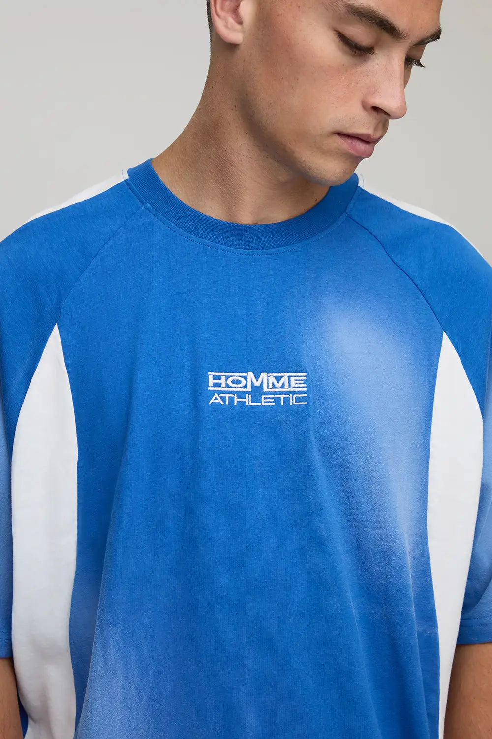Oversized Boxy Man Washed Panelled T-Shirt