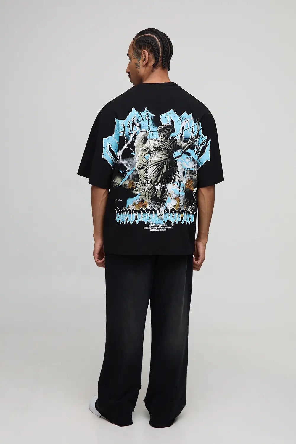 Oversized Heavyweight Gothic Printed T-Shirt