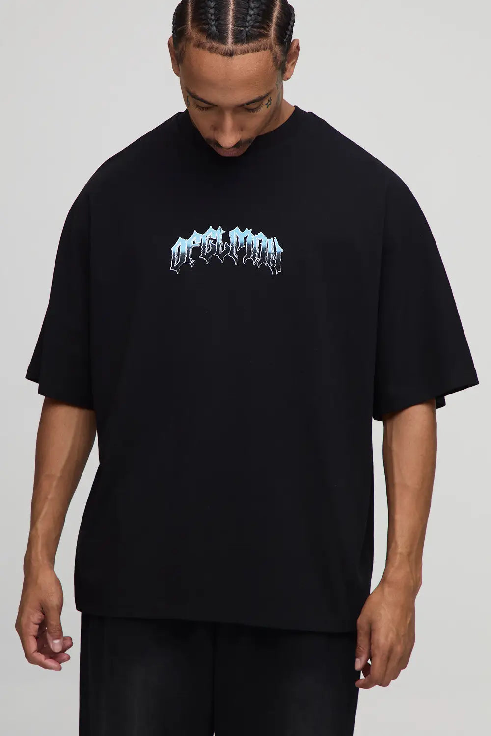Oversized Heavyweight Gothic Printed T-Shirt