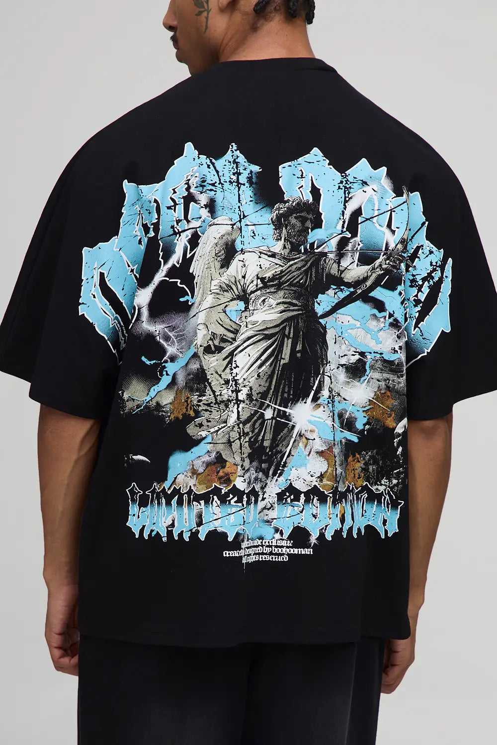 Oversized Heavyweight Gothic Printed T-Shirt