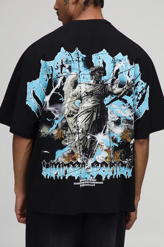 Oversized Heavyweight Gothic Printed T-Shirt