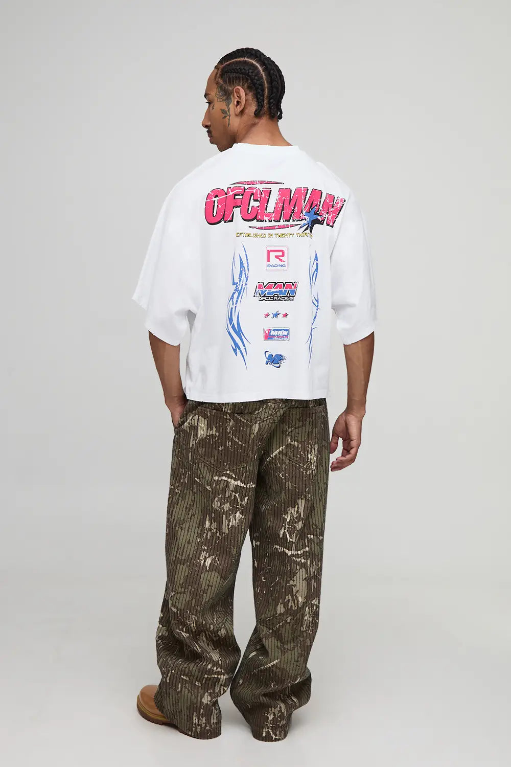 Oversized Boxy Heavyweight Ofcl Man Moto Printed T-Shirt