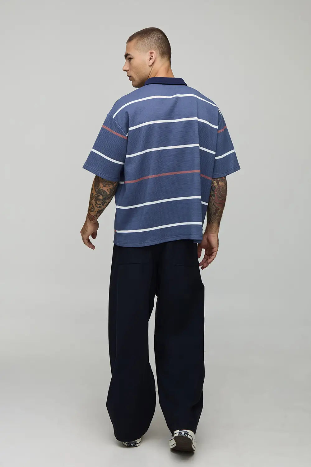 Oversized Boxy Embroidered OFCL Waffle Sports Top