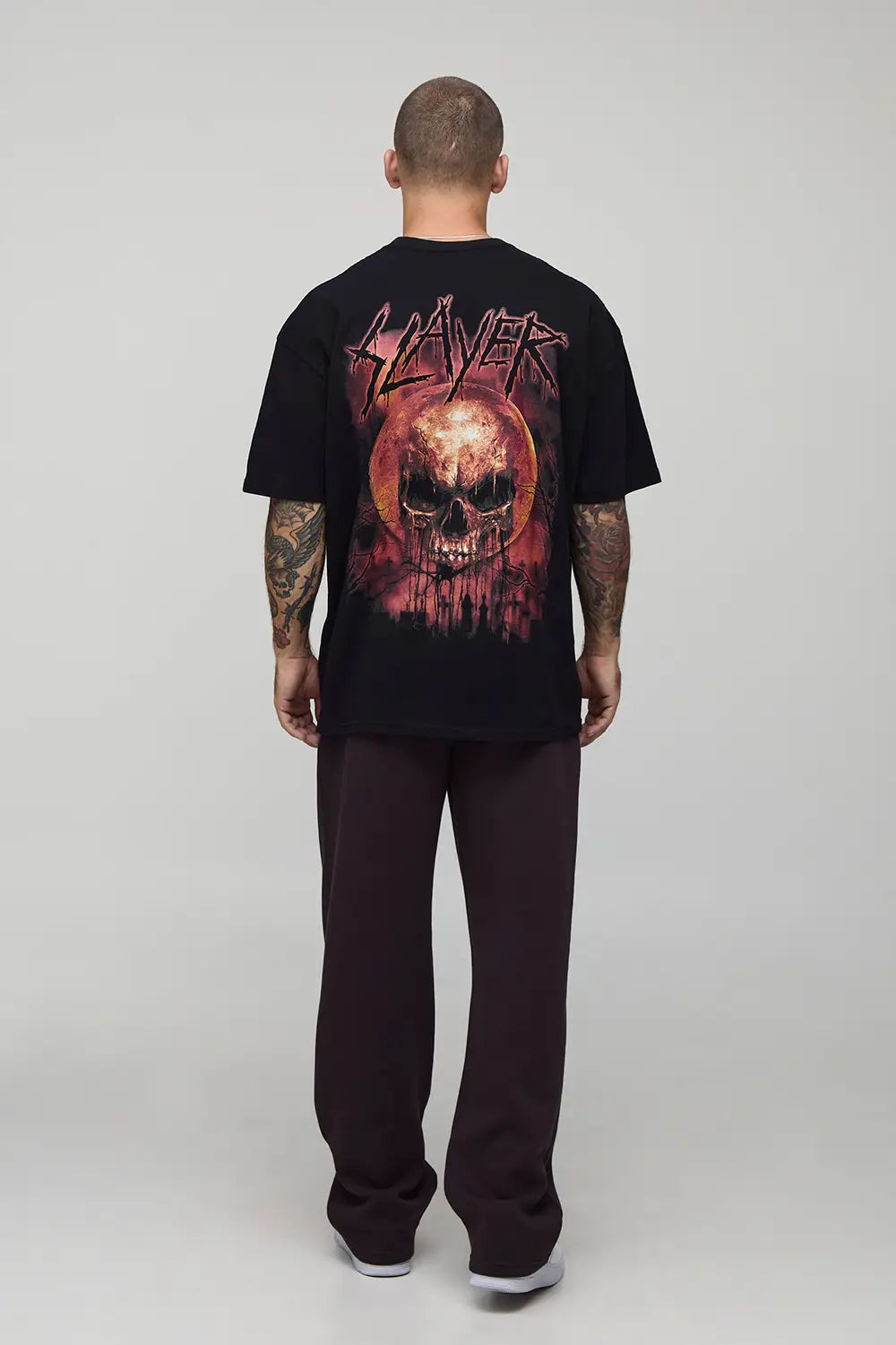 Oversized Slayer License Printed T-Shirt