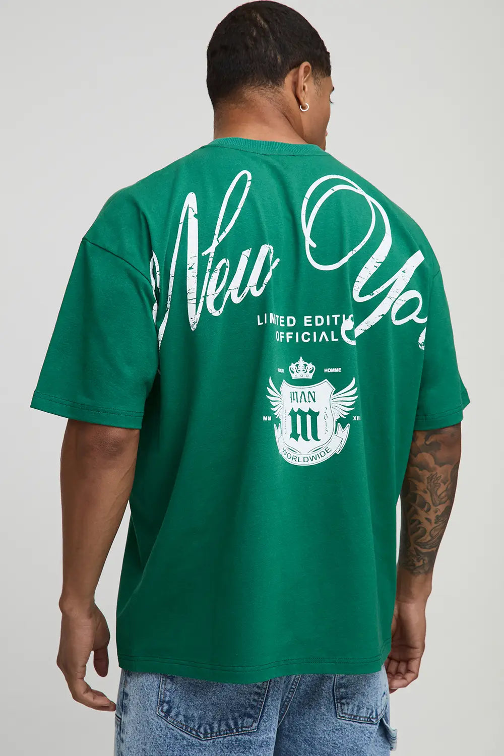 Forest Oversized New York Over The Seam Graphic T-Shirt