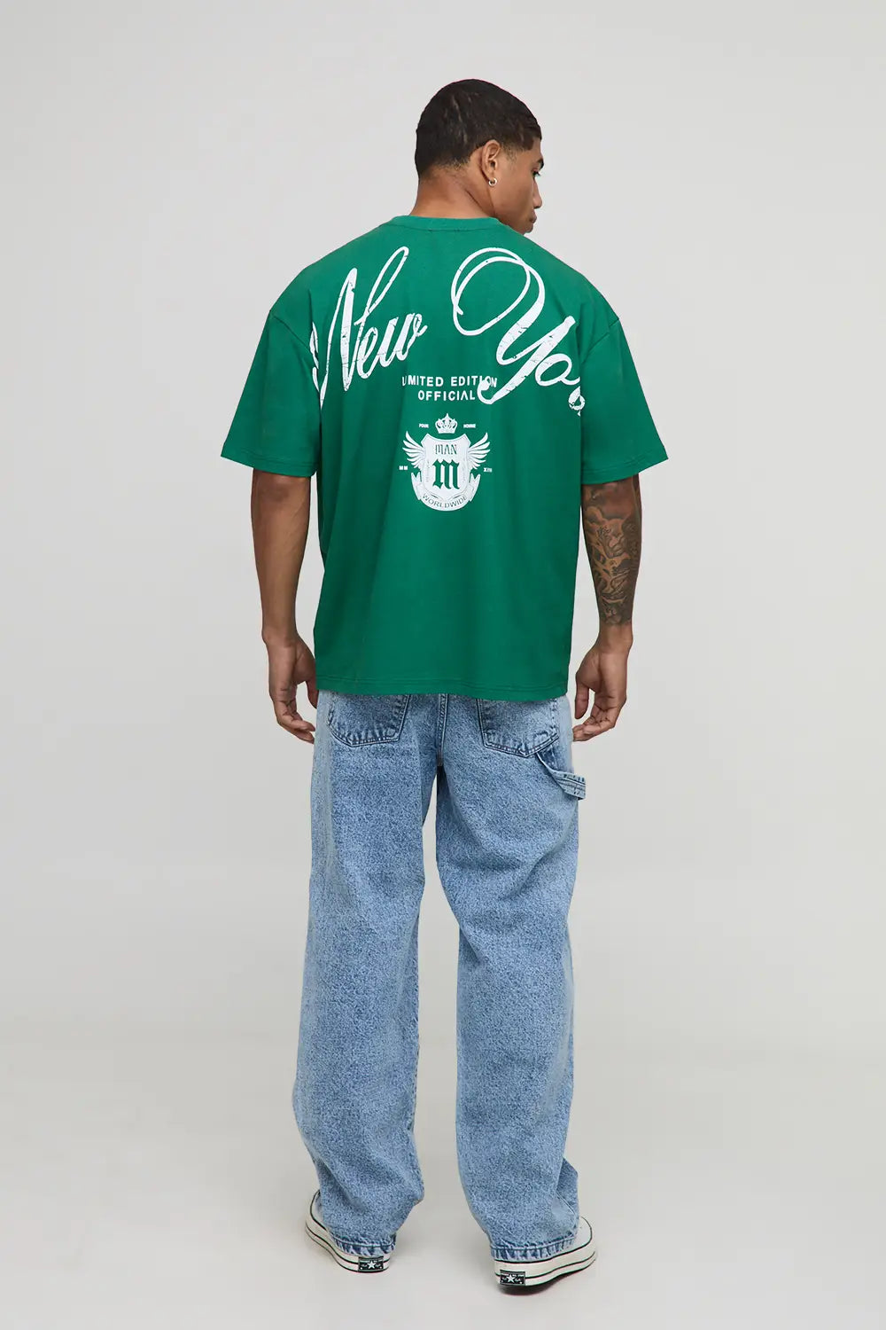 Forest Oversized New York Over The Seam Graphic T-Shirt