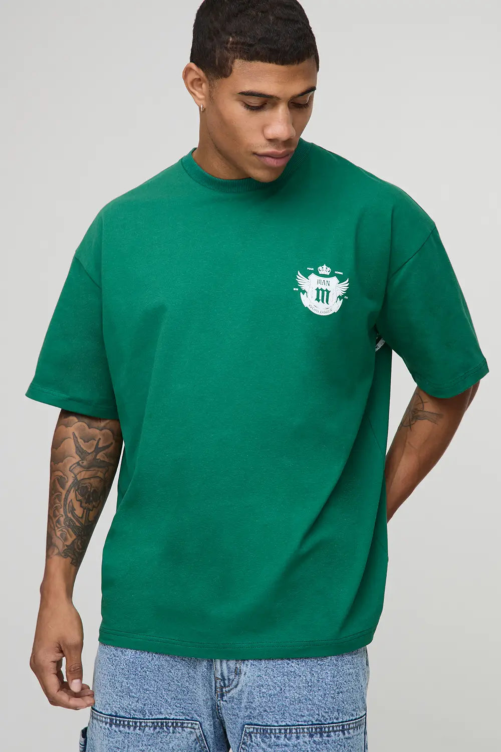Forest Oversized New York Over The Seam Graphic T-Shirt