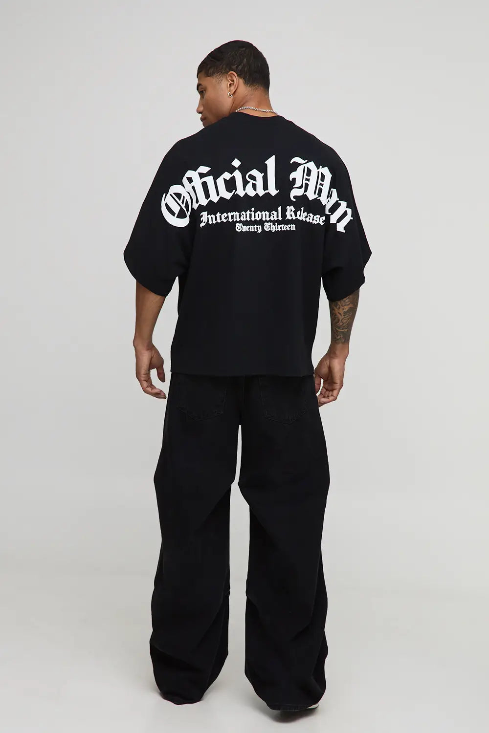 Oversized Batwing Official Floral Puff Print Applique T-Shirt