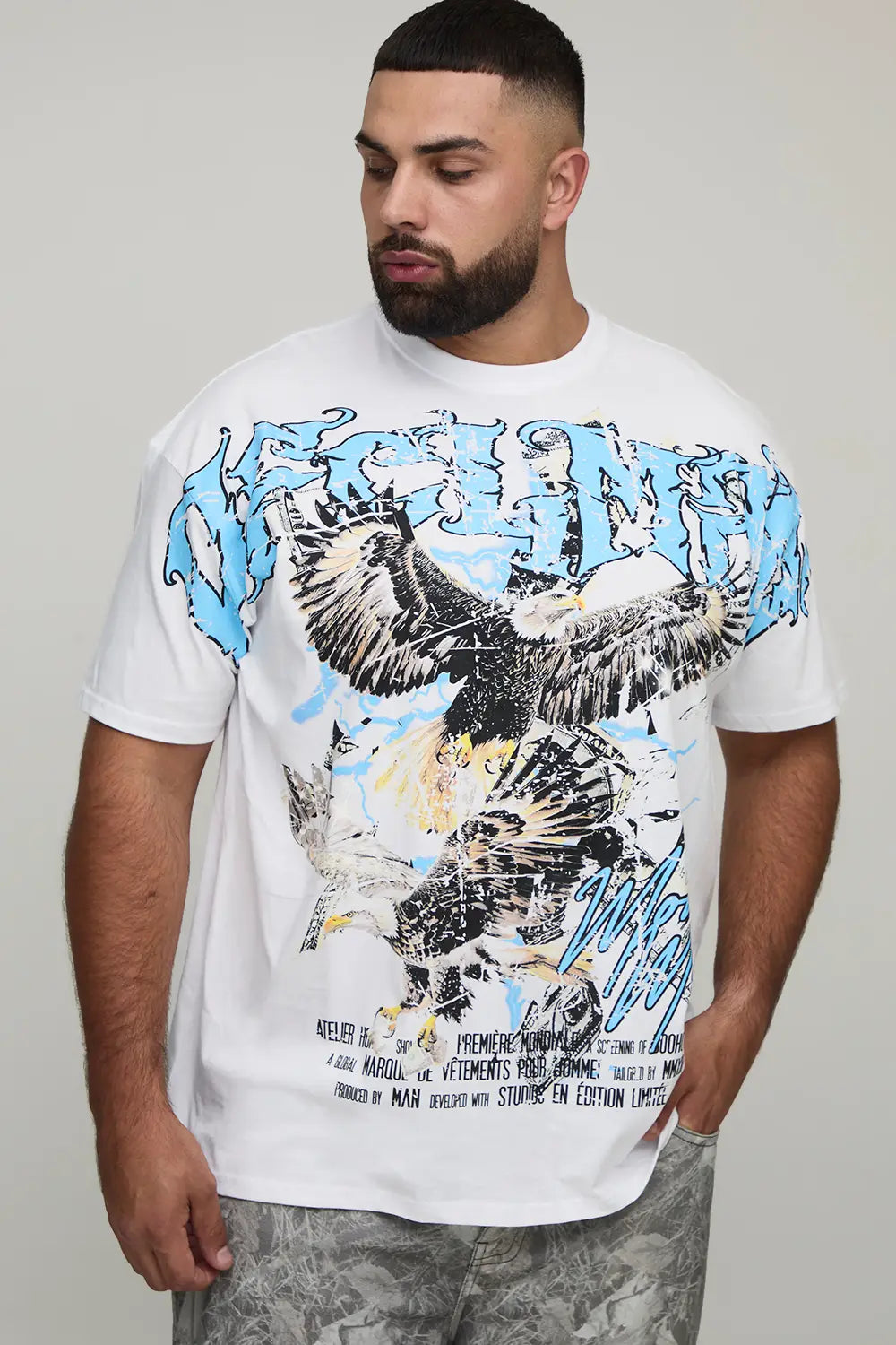 Oversized Ofcl MAN Eagle Over The Seam Printed T-Shirt