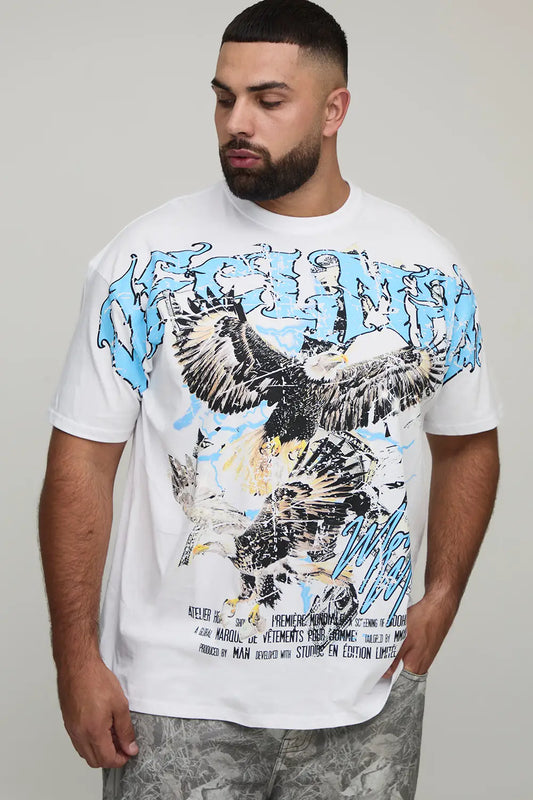 Oversized Ofcl MAN Eagle Over The Seam Printed T-Shirt