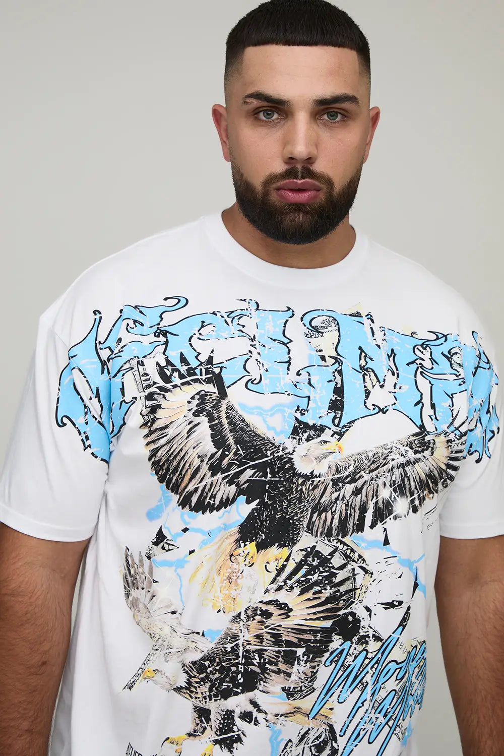 Oversized Ofcl MAN Eagle Over The Seam Printed T-Shirt