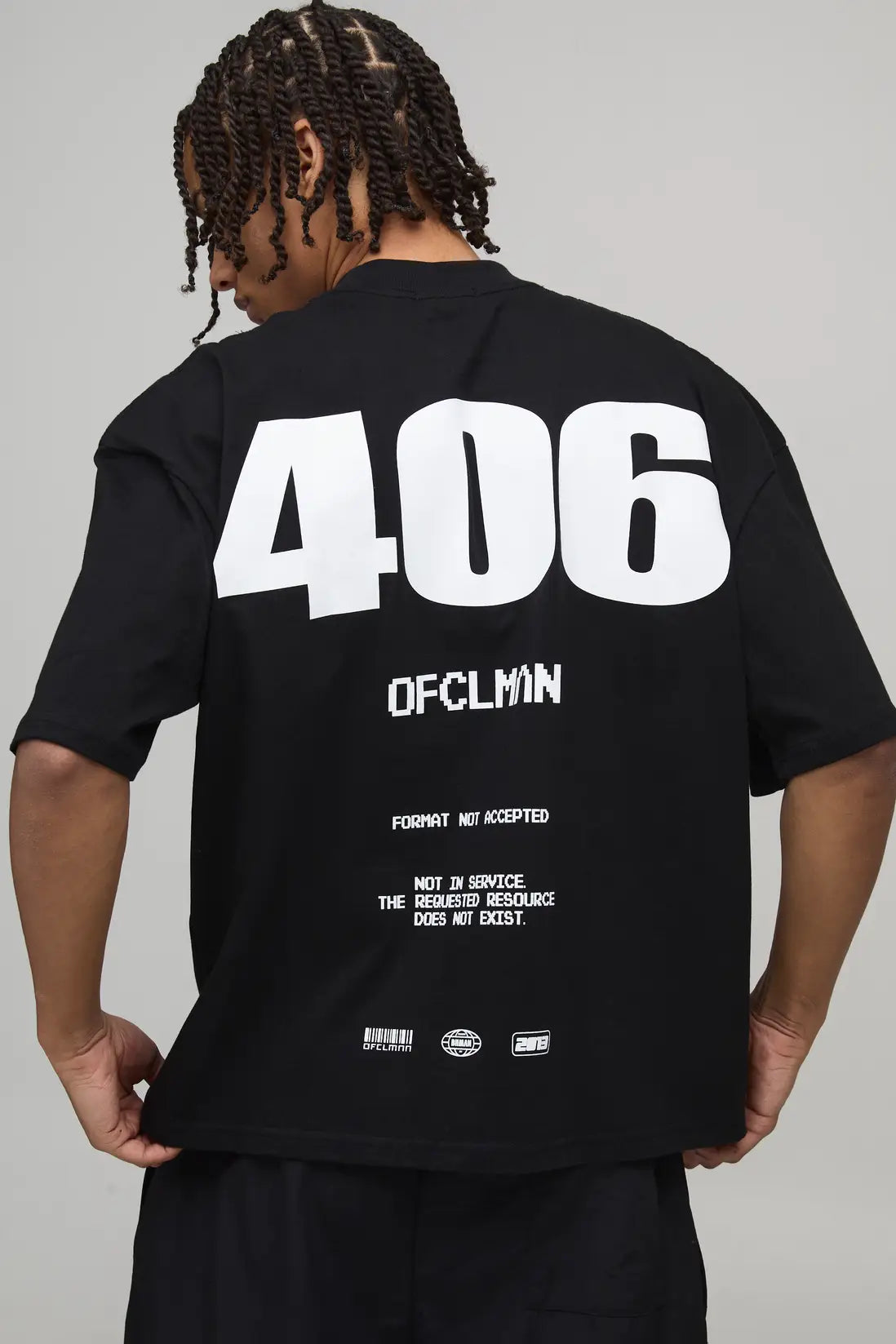 Oversized Boxy Extended Neck 404 Error T-Shirt