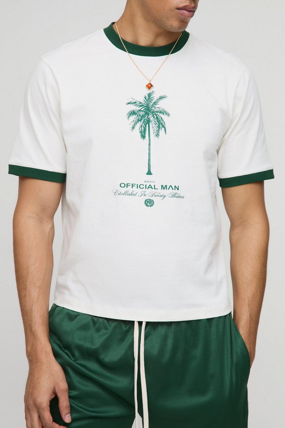 Boxy Palm Graphic Ringer T-Shirt