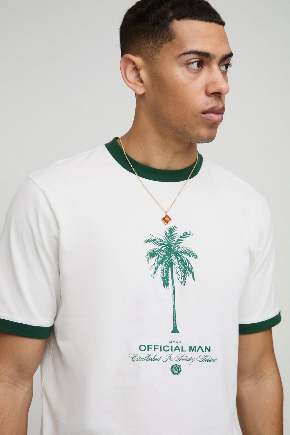 Boxy Palm Graphic Ringer T-Shirt