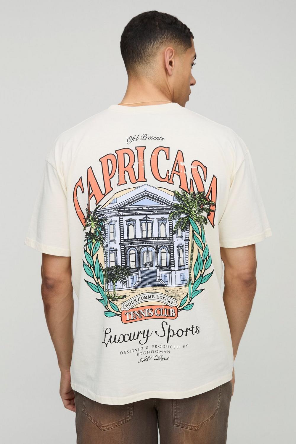 Oversized Capri Casa Luxe Sport Graphic T Shirt