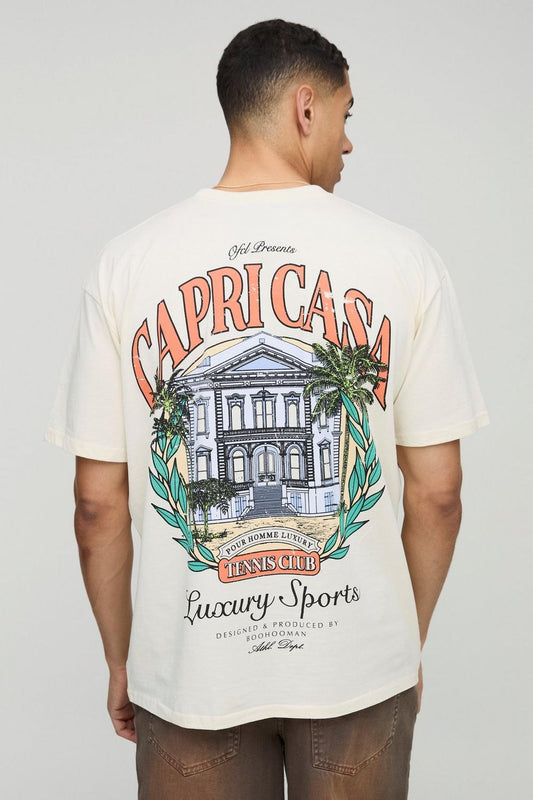 Oversized Capri Casa Luxe Sport Graphic T Shirt