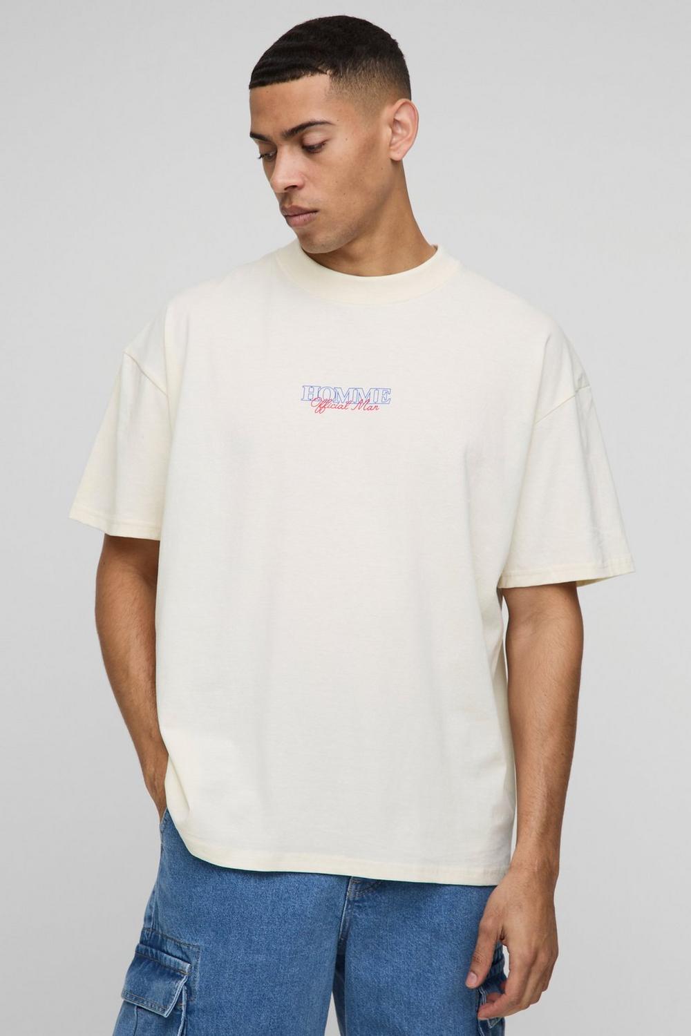 Oversized Extended Neck Sketchy Palm Tree Landscape T-Shirt