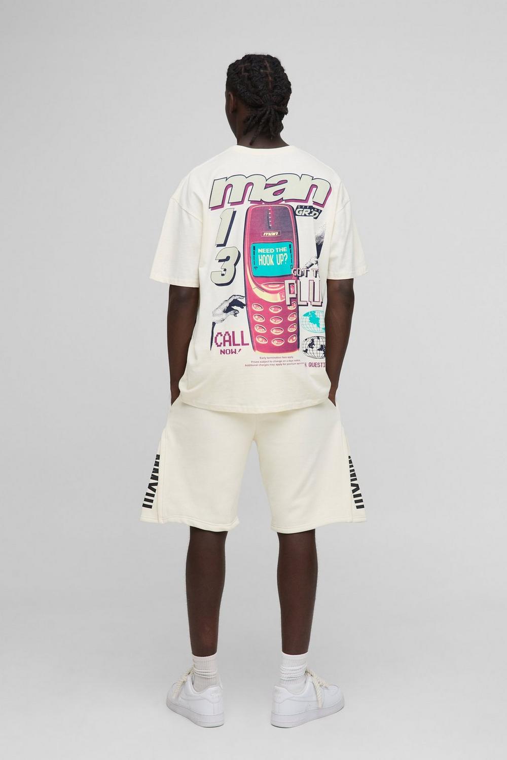 Oversized Retro Digi Phone Graphic T-Shirt