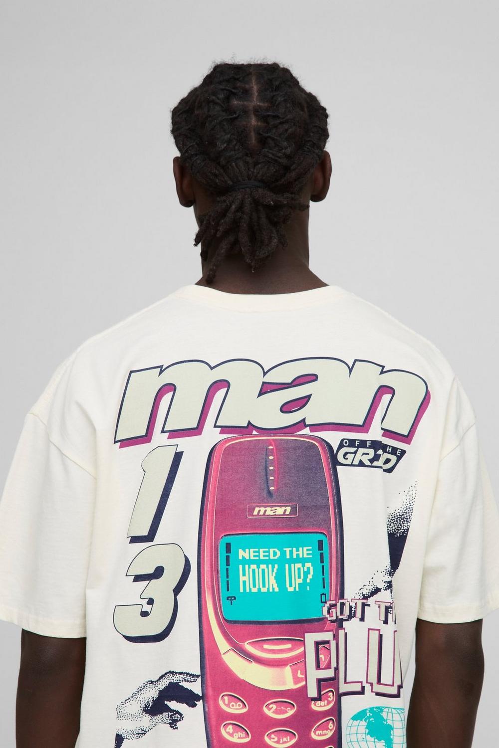 Oversized Retro Digi Phone Graphic T-Shirt