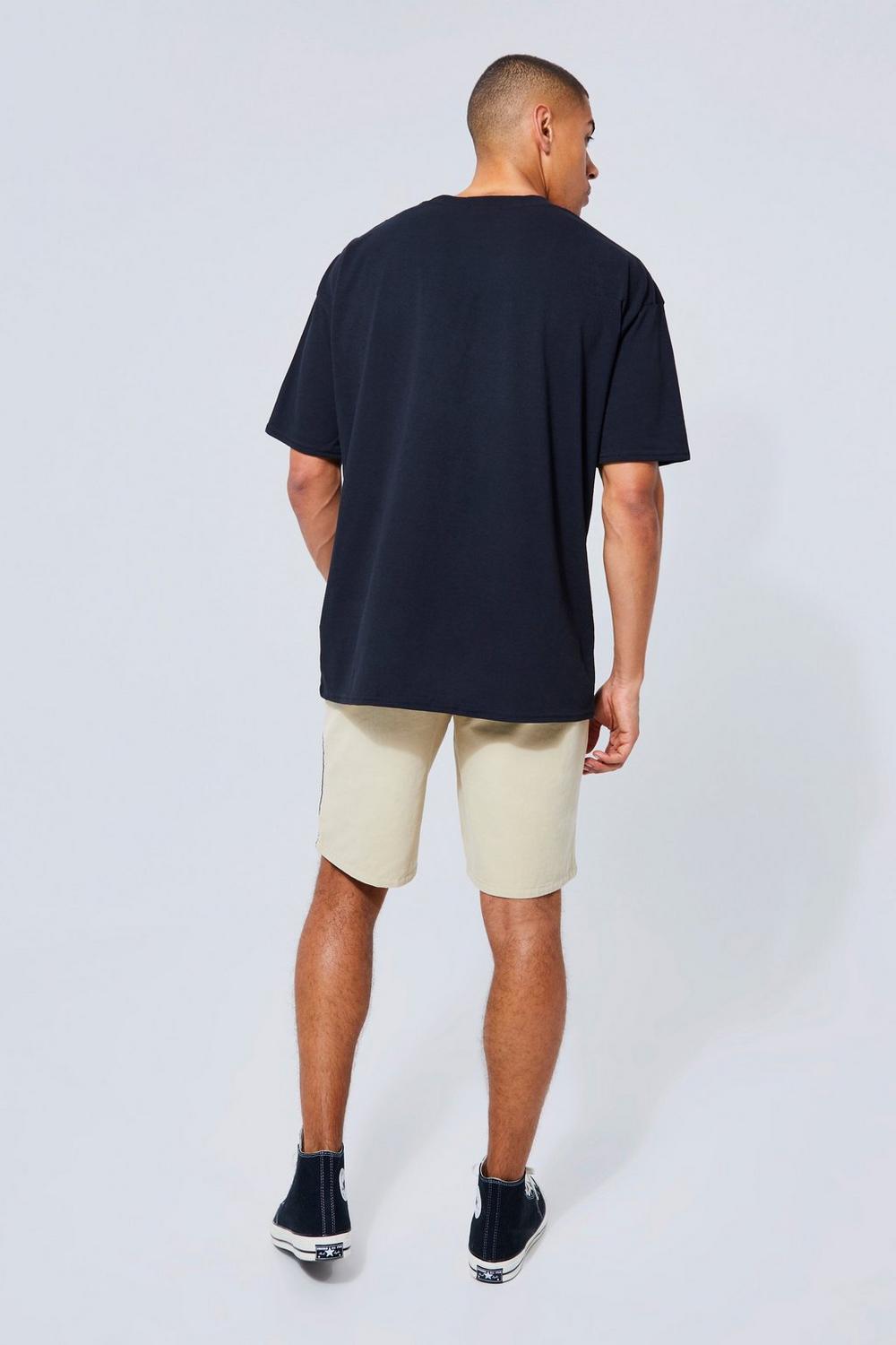 Fixed Waist Relaxed Short With Tape