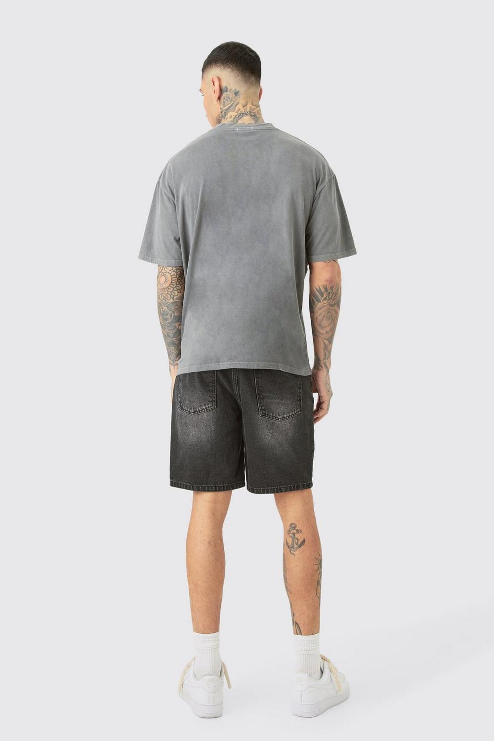 Tall Oversized Homme Cross T-shirt In Grey