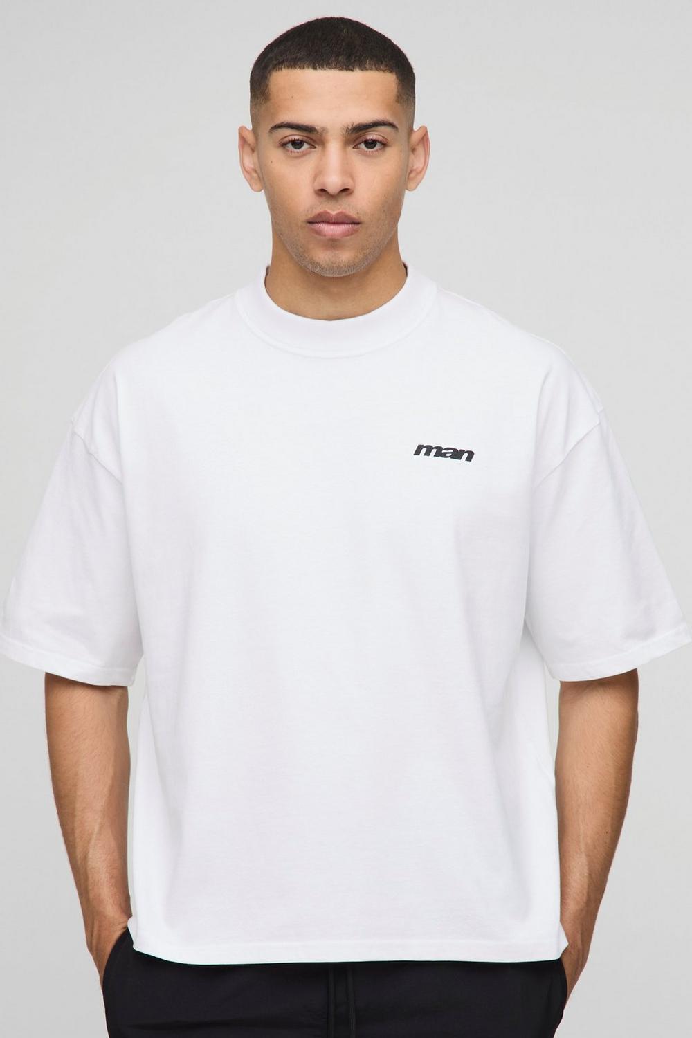 Oversized Boxy Extended Neck Palm Print T-Shirt