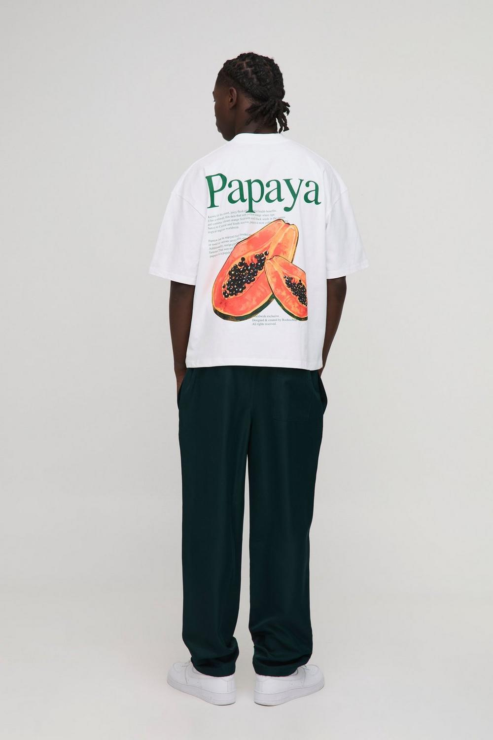 Oversized Extended Neck Man Papaya T-Shirt