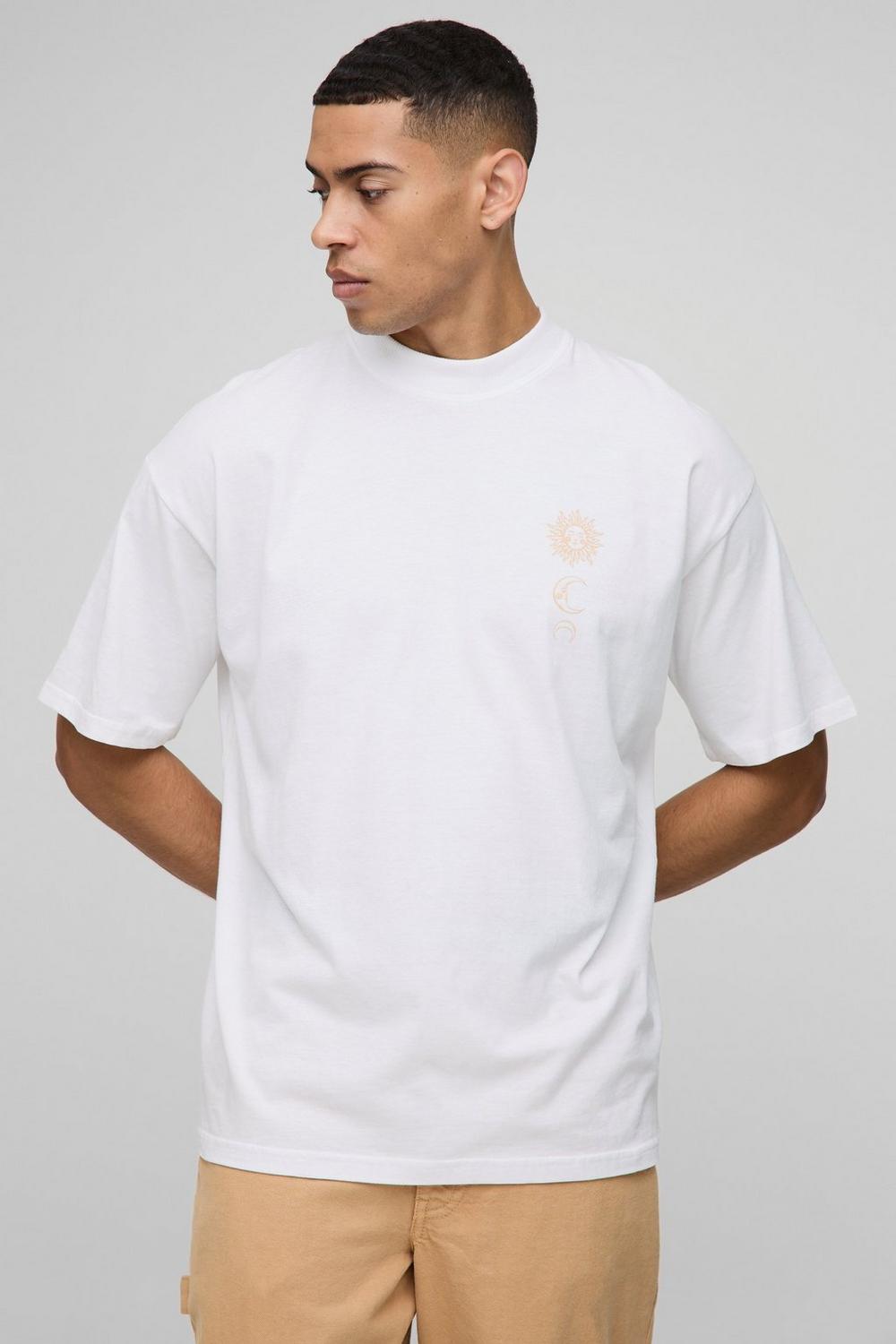 Oversized Extended Neck Rule The Universe Space Print T-Shirt